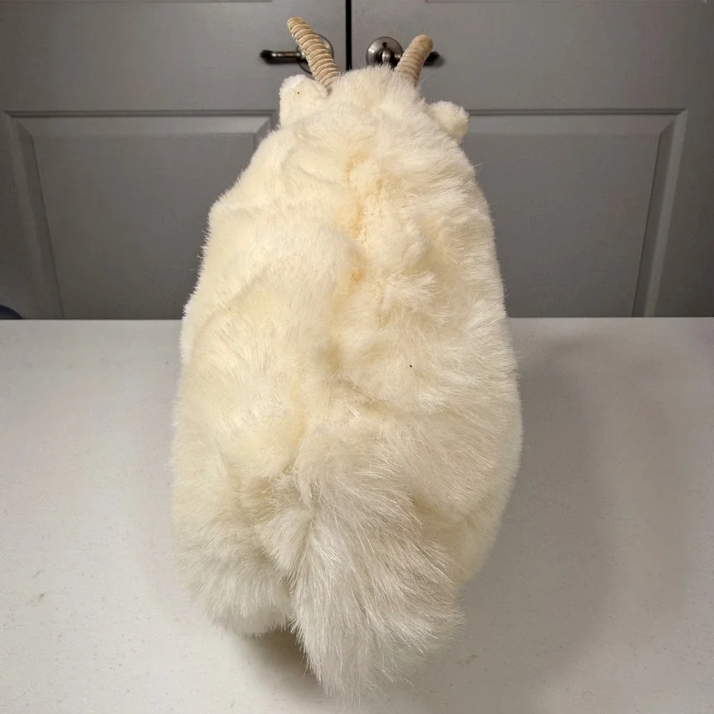 Vintage Dakin Mountain Goat Plush White Ram Stuffed Animal Realistic 10